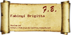 Fabinyi Brigitta névjegykártya